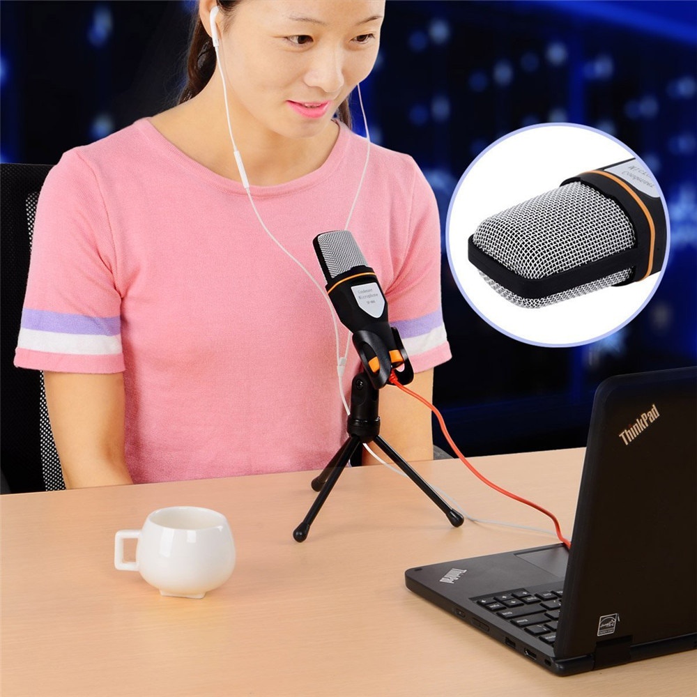 Mic Condenser Taffstudio SF666 Minimalis + Tripod Microphone Original Zoom Meeting Rapat Online