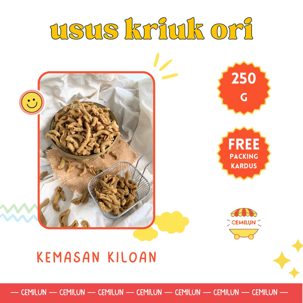 

[250 Gram] Usus Kriuk Original Kemasan Kiloan Jumbo Krispi Renyah Gurih