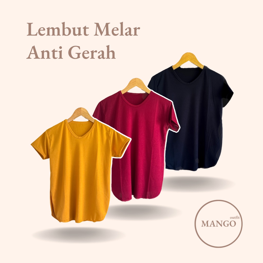 kaos wanita polos lengan pendek split