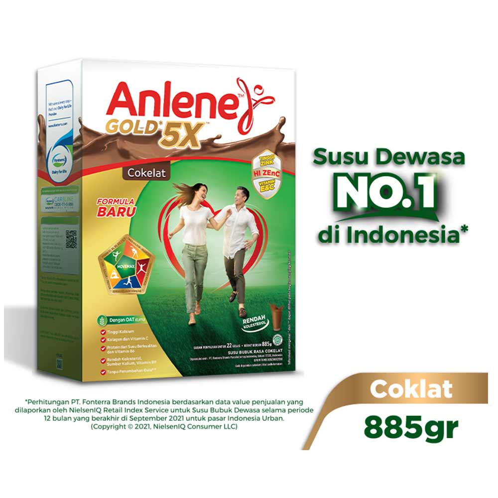 

Anlene Gold Plus 5x Hi-Calsium Coklat 885 gram