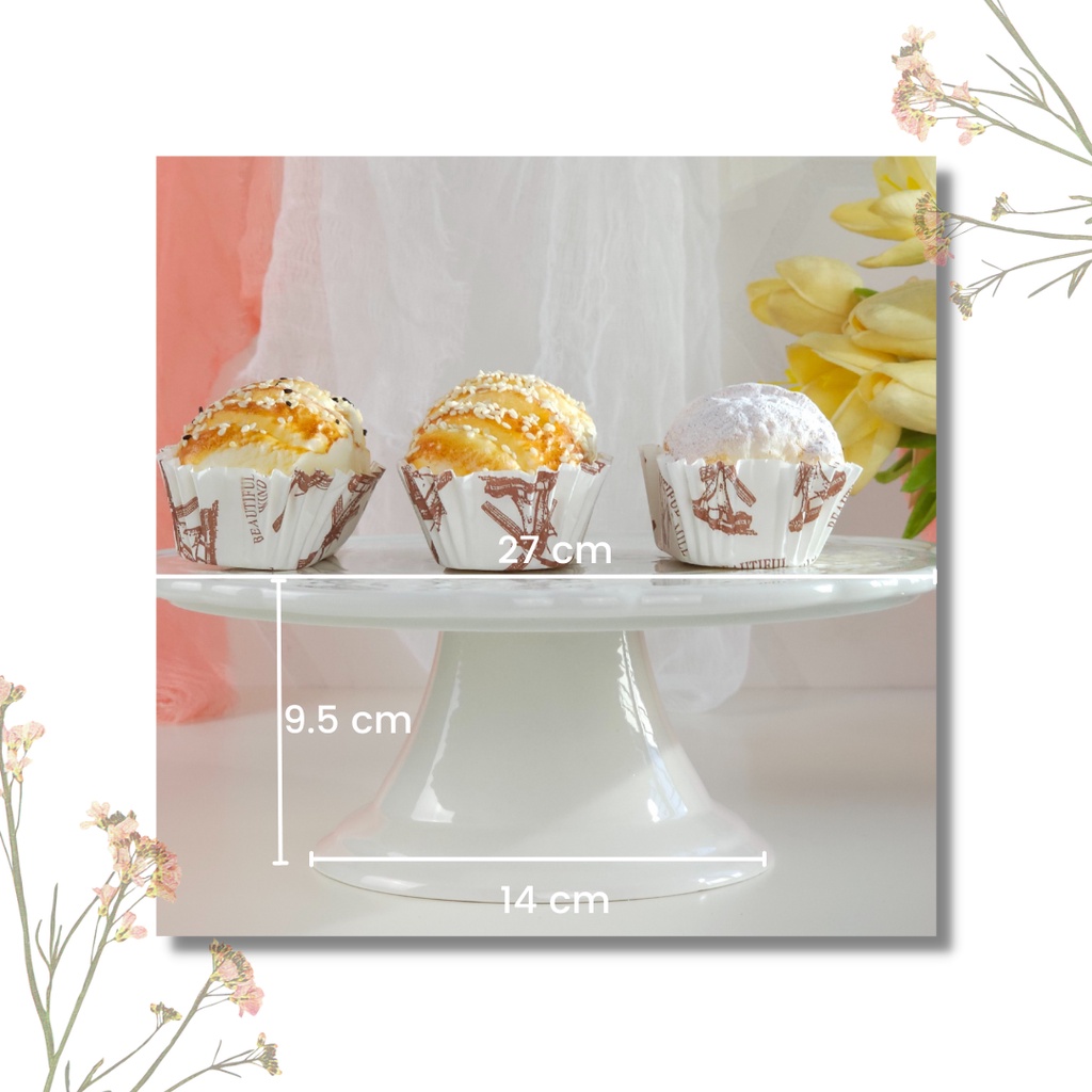 PF - FLOREN Cake Ceramic Tray / tatakan kue keramik / cake plate stand