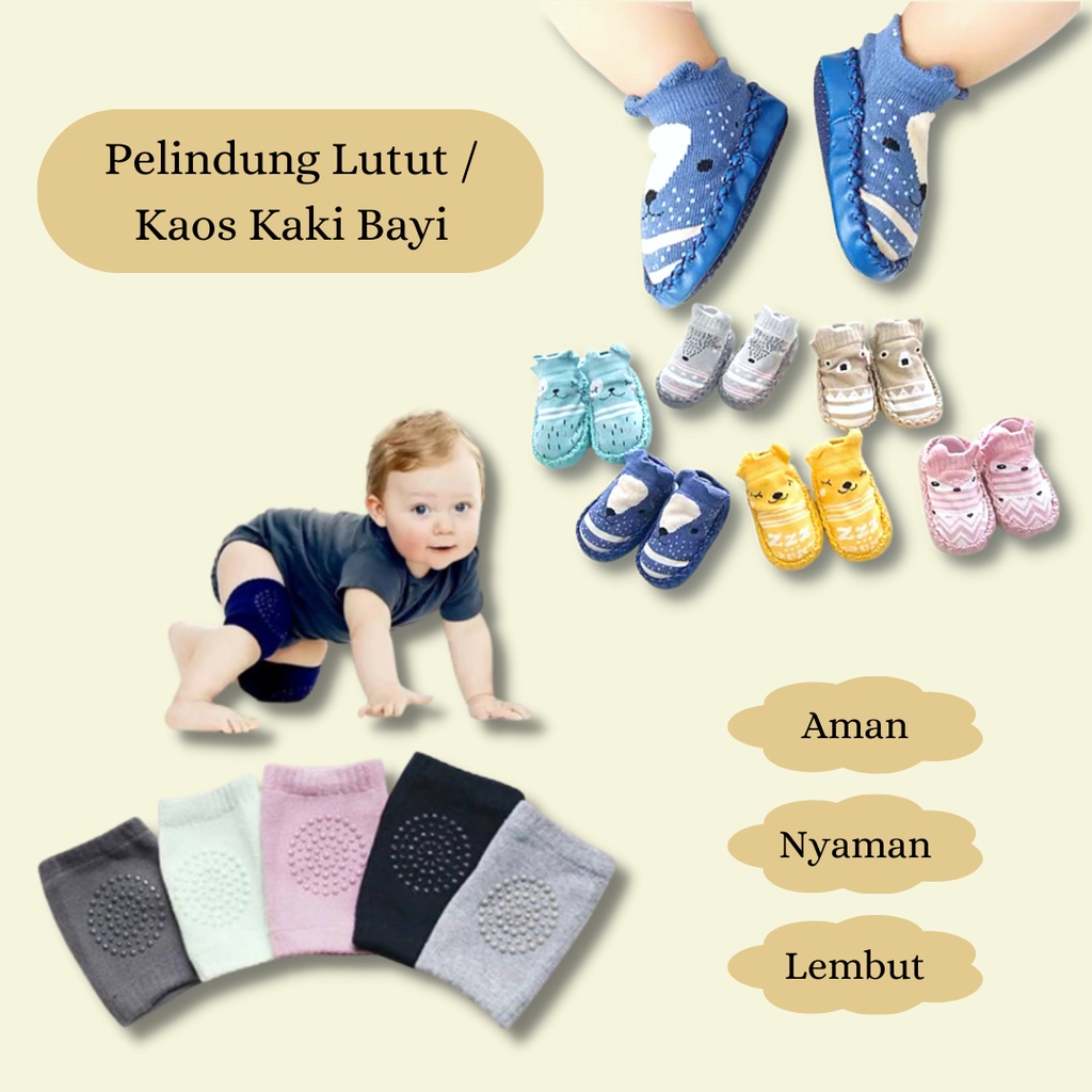 Precious Baby | Pelindung Lutut Bayi / Sepatu Anak Bayi | Baby Prewalker Shoes Socks Anti Slip | Kaos Kaki Anak Bayi | Baby Knee Protector Pad For Baby | Pelindung Lutut Bayi Merangkak Anti Slip