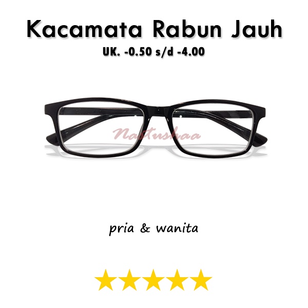 Kacamata Minus (-) Uk. -0.50 s/d -4.00 Untuk Pria dan Wanita Kacamata Rabun Jauh Bingkai Persegi Panjang Unisex FREECASE