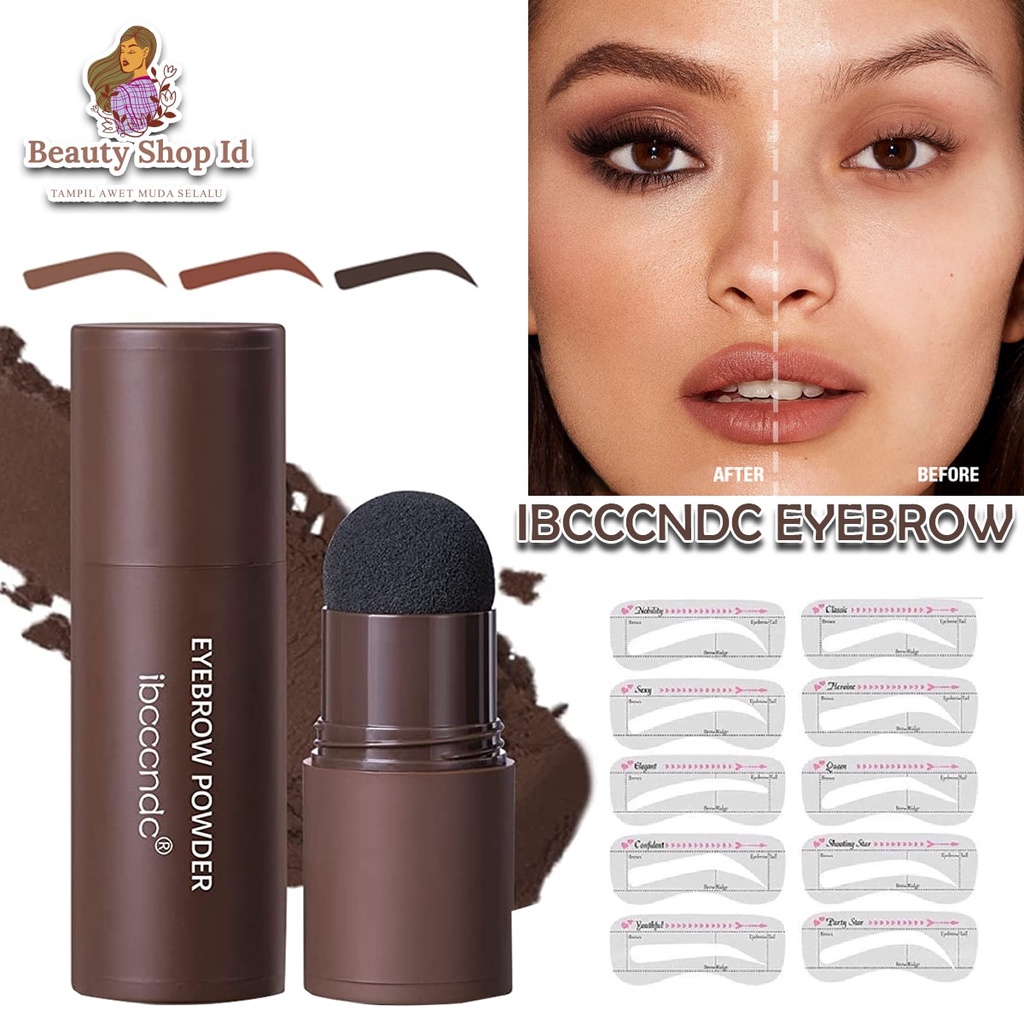 SALLE !! IBCCCNDC Cetakan Alis Instan Eyebrow Stamp Alis Waterproof Dengan 10 Model Cetakan Alis