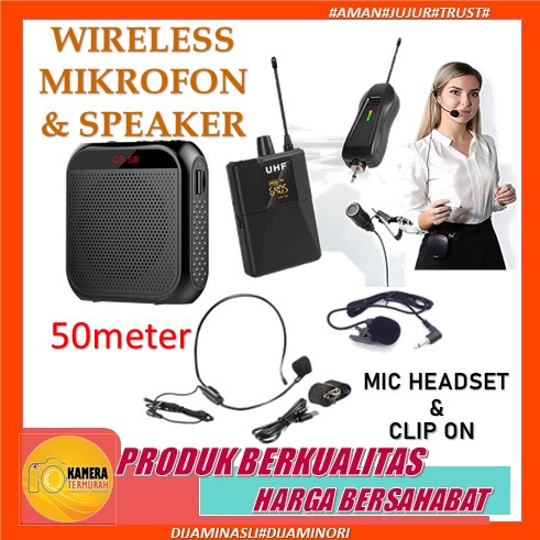 Gosear mic mikrofon wireless speaker pinggang penguat pengeras suara