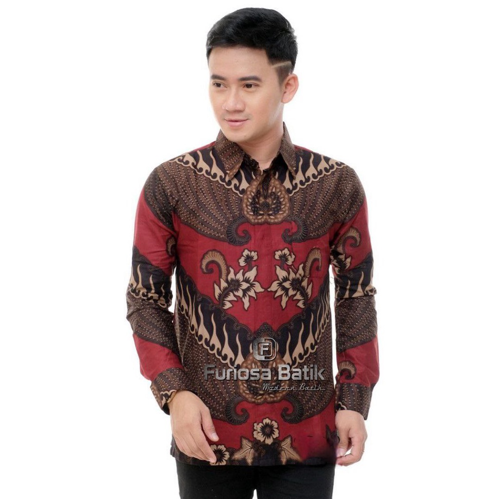 batik pria kemeja batik pria lengan panjang size m l xl xxl terlaris