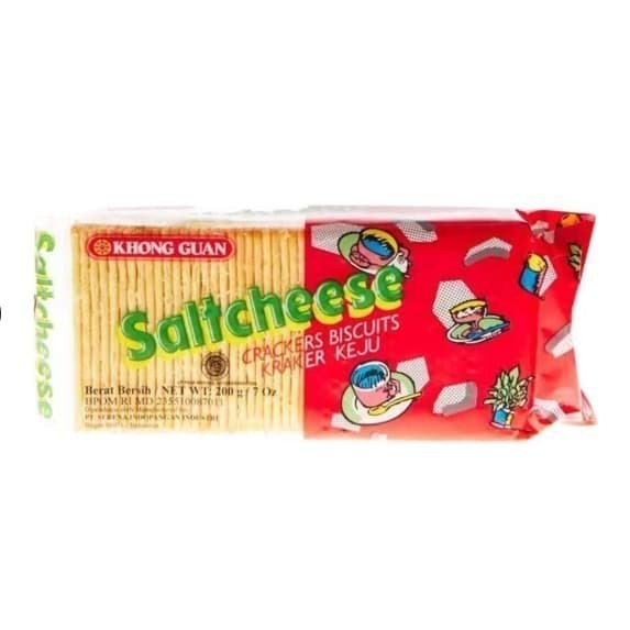 kHAS JAYA Khong Guan Saltcheese Crakers Biscuits Keju 200 Gram 1 DUS ISI 30 PCS