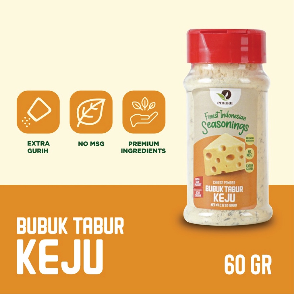 Emaku Bumbu Tabur Keju Bubuk / Cheese Powder No MSG Buttery Cheese 60g