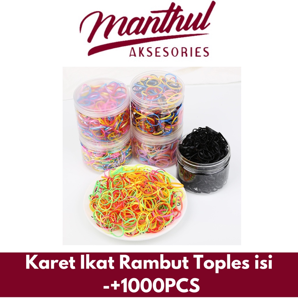 Karet Ikat Rambut Anak kemasan toples isi 1000 pcs