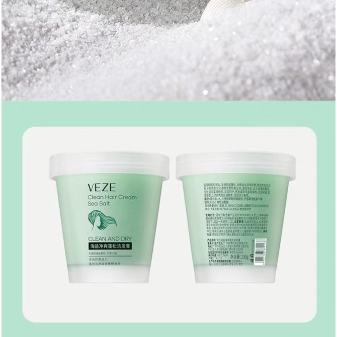 Veze Clear Hair Cream Sea Salt Krim Rambut Garam Laut Bersih Dan Kering 250gram