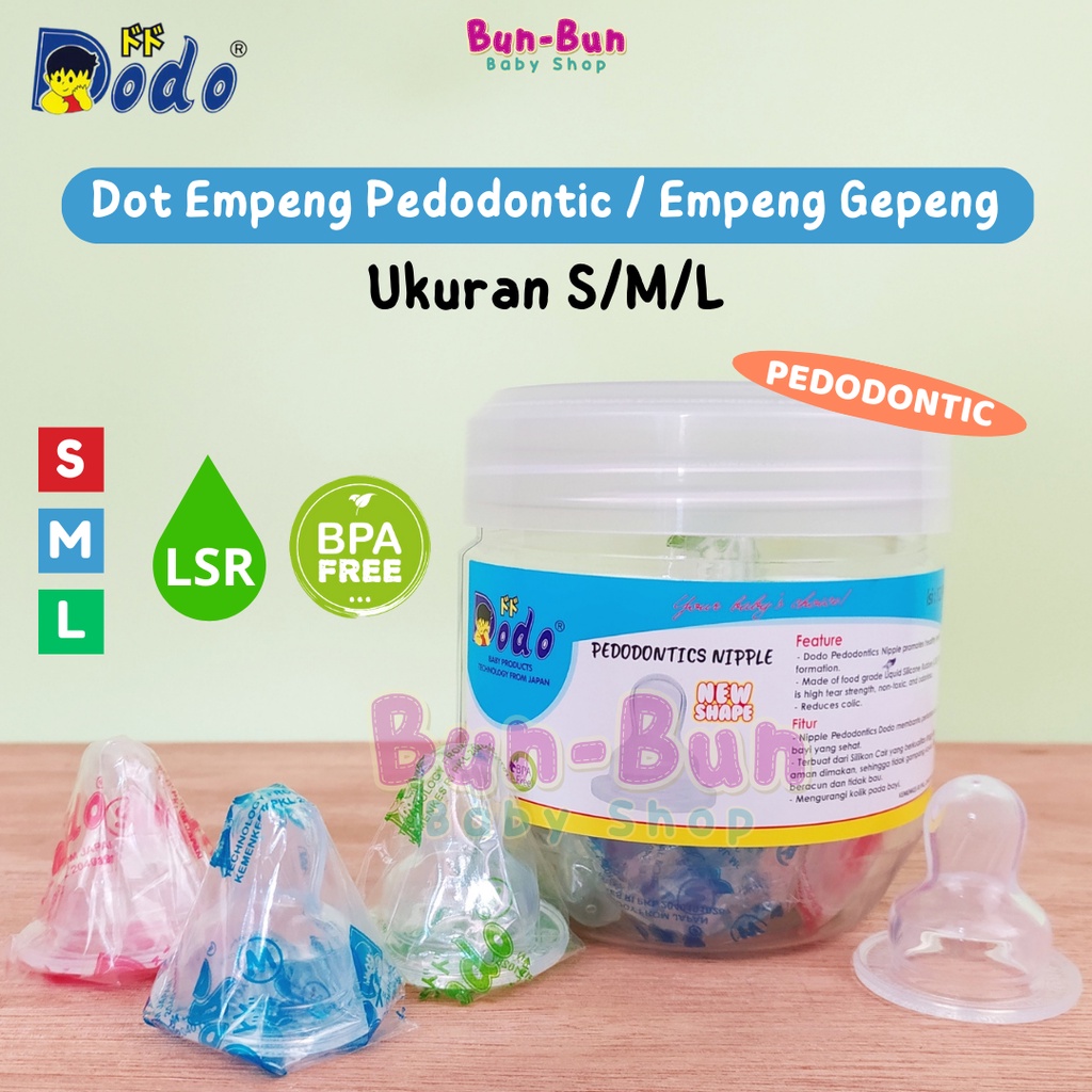 DODO Dot Bayi Pedodontic Nipple Peristaltic Gepeng Pipih Karet Polos Standart Neck BPA FREE Perlengkapan Botol Susu Aksesoris Peralatan Makan Baby New Born Baru Lahir Bunbunbabyshop