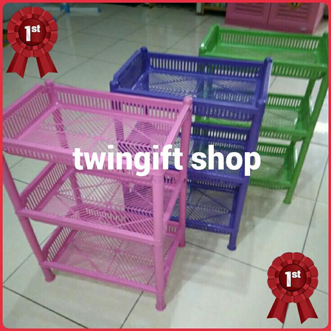 Termurah Rak Dokumen/Buku/Piring, Plastik, Serbaguna Susun 3. New