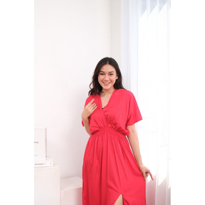 Dress Gisel Gisela Panjang Korea Jumbo Belah Samping Casual