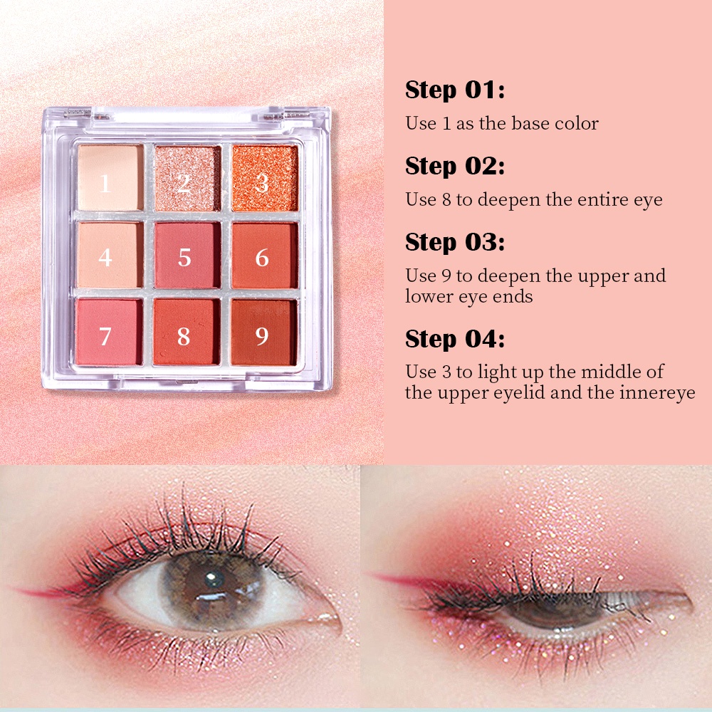 SANIYE BPOM 9 Colors Eyeshadow Palette Matte Shimmer E0925