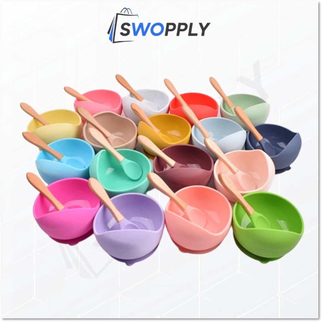 Swopply HL0472 Silicon Bowl Bayi Silikon Mangkuk Anak Peralatan Makan Bayi