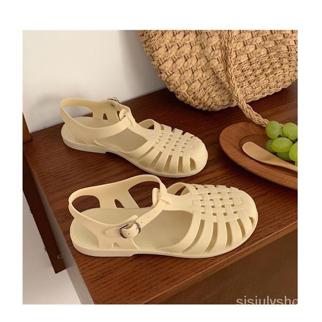 [✅BISA COD] #Sisjuly# MELISSA Sandal retro Romawi wanita berongga anyaman sepatu jelly datar