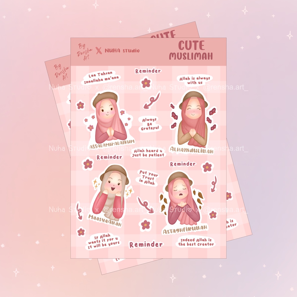

Sticker by rensha.art_ | Cute Muslimah La Tahzan Reminder Trust MashaAllah Astagfirullah Alhamdulillah Assalamualaikum Grateful | Aesthetic Sticker Estetik Stiker HP Laptop Botol Cute Waterproof Scrapbook Diary Journal Bujo Anti Air