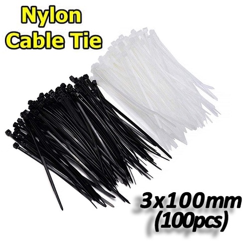 

GROSIR 100pcs = 1 Kantong Cable Ties 10cm 3x100 Pengikat Kabel Tis Sullock Insulok Kabel ikat Makanan Cabble Tie Nylon Kecil isi 100 Buah