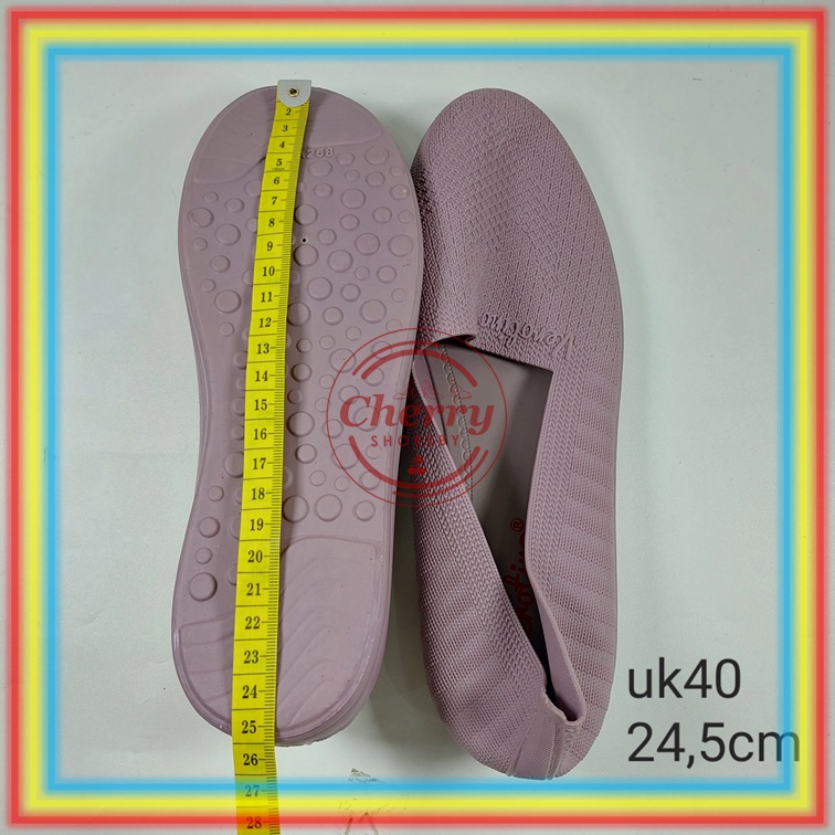 A258-2 Sepatu Jelly Karet Wanita Verotino Sepatu Cewek Kerja Kuliah Sekolah Casual Lentur Karis