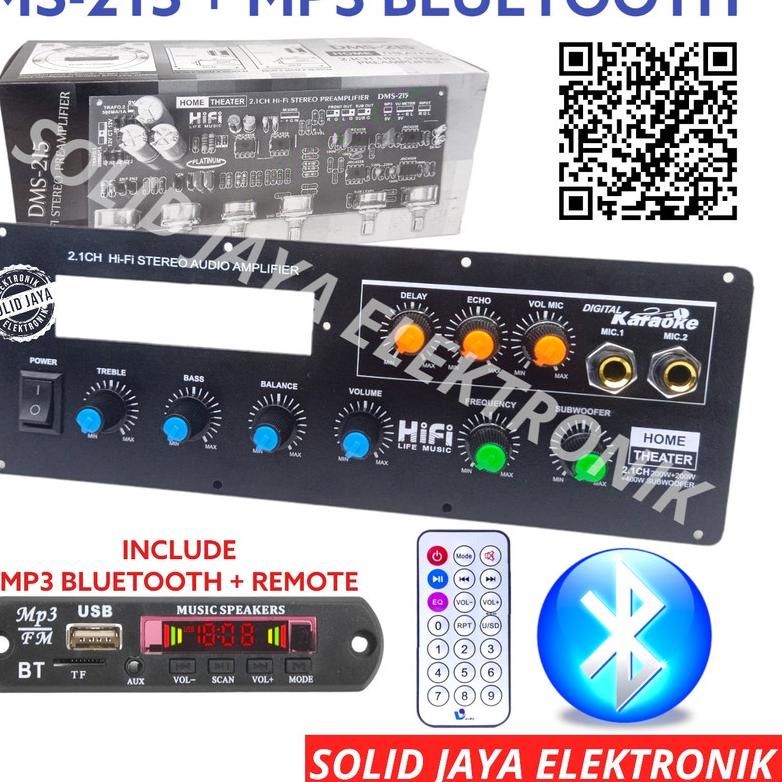 ➹ KIT TONE CONTROL AKTIF 2.1 DMS-215 HOME THEATER PLUS MP3 BLUETOOTH BT DIGITAL ECHO MIC MIK SUB SUB
