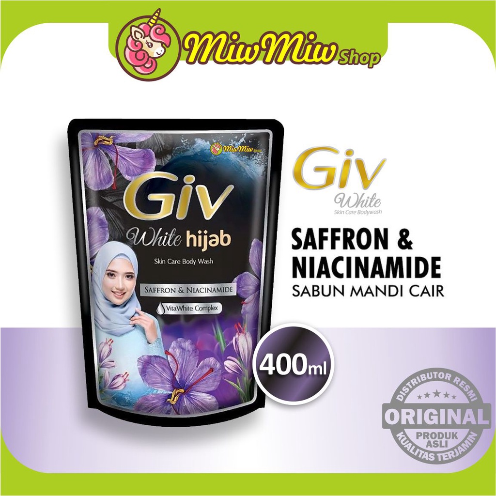 GIV Parfumed Beauty Soap &amp; GIV WHITE Liquid Body Wash (Sabun Mandi Cair) Refill Pouch