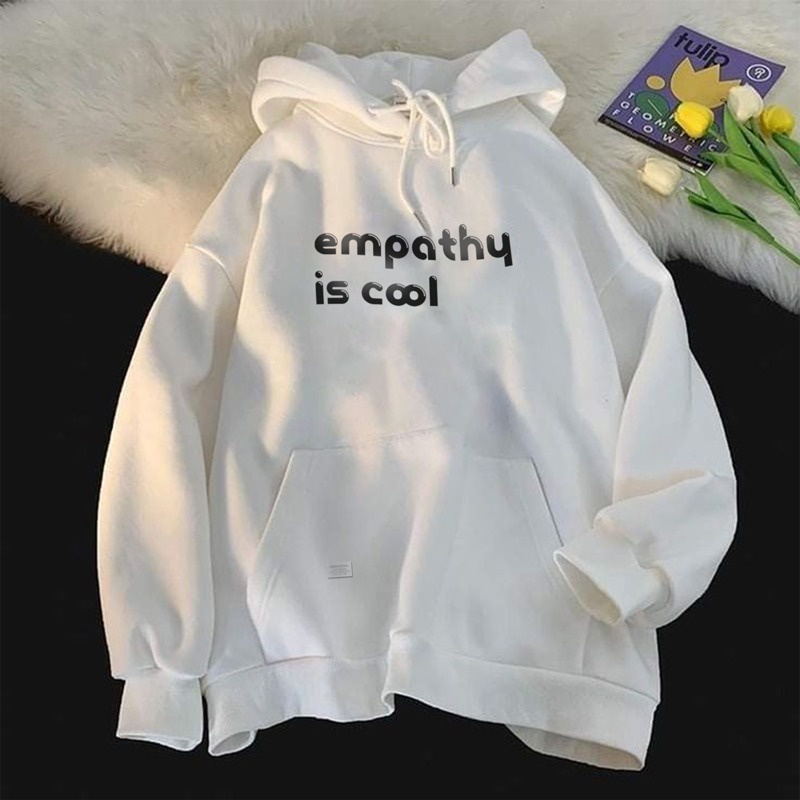 Parisdivarious Sweater Hoodie Jemper Emphaty Is Cool Bahan Fleece Size S - XXL (Pria &amp; Wanita)