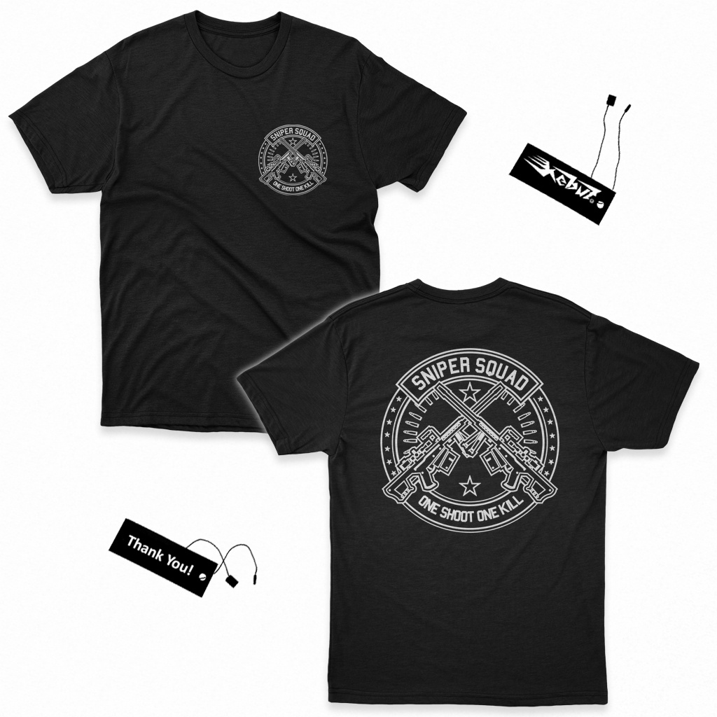 KAOS Sniper Squad - Kain Katun Tshirt / baju distro Keren gambar desain ilustrasi original dengan sa