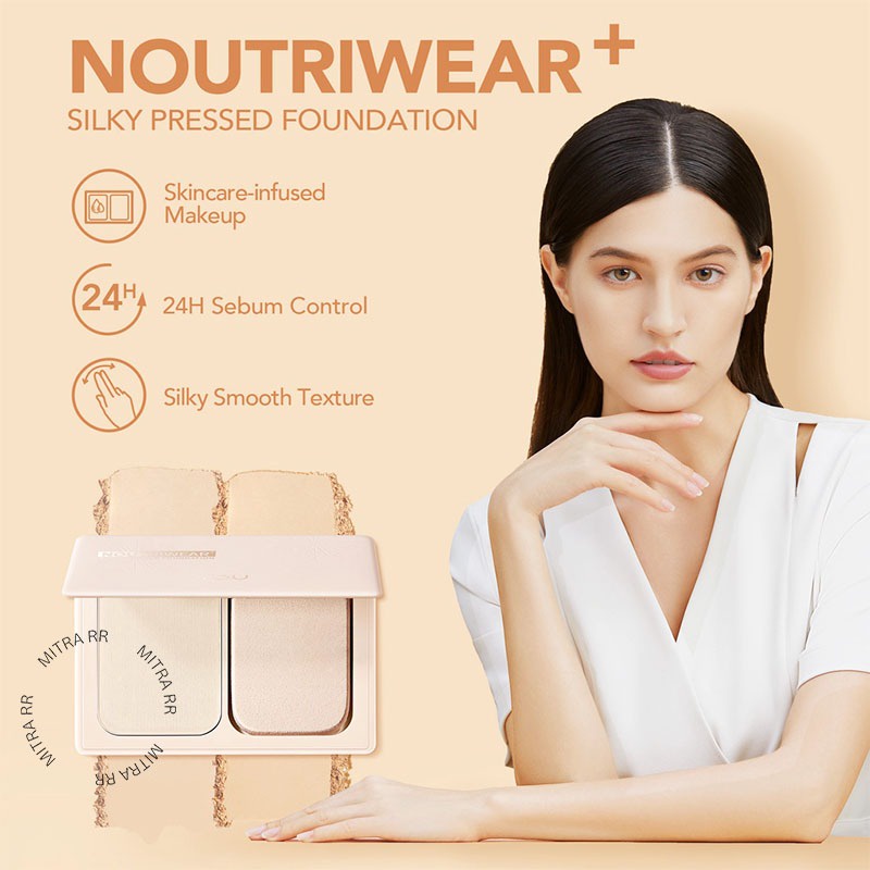 YOU NoutriWear+ Silky Pressed Foundation Full Coverage | Oil Control &amp; Tahan Lama 24 Jam SPF 25PA+++