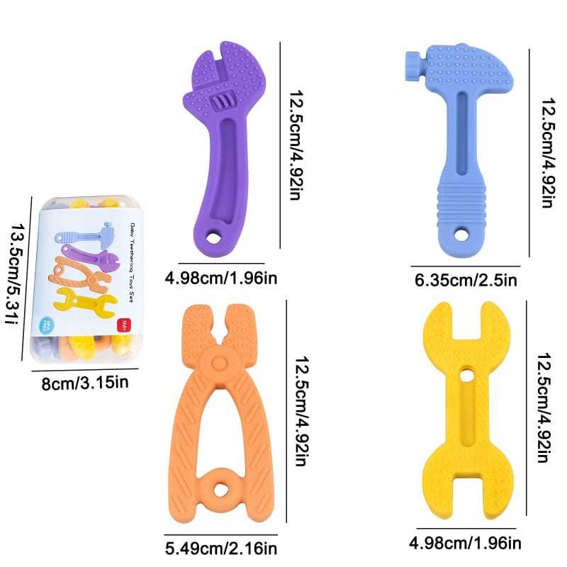 ABB Mainan Bayi Teether Anak Silikon Tool Box Perkakas Gigitan Bayi Tool Set - Bayi Online Shop