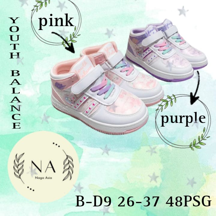 sepatu sneakers anak perempuan motif lucu import B-D9 (26-37) sepatu anak terbaru
