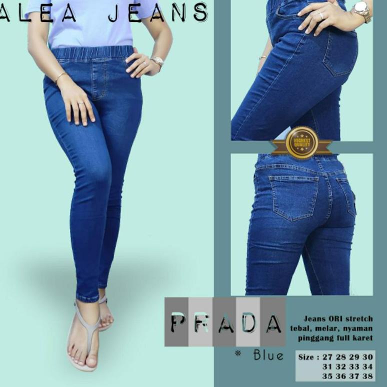 BIG PROMO C94 promo celana jeans legging wanita-pinggang karet-original Prada Lokal ぃ