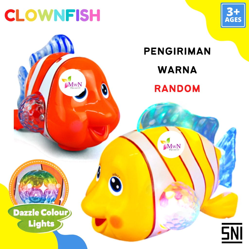 MWN Mainan Clown Fish ada Lampu dan Musik N810068