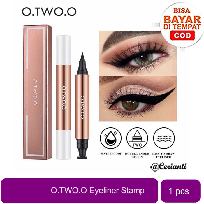 O.TWO.O  o two o Stamp Eyeliner Black Double Head Waterproof Eyeliner Pencil Eye Makeup_Cerianti