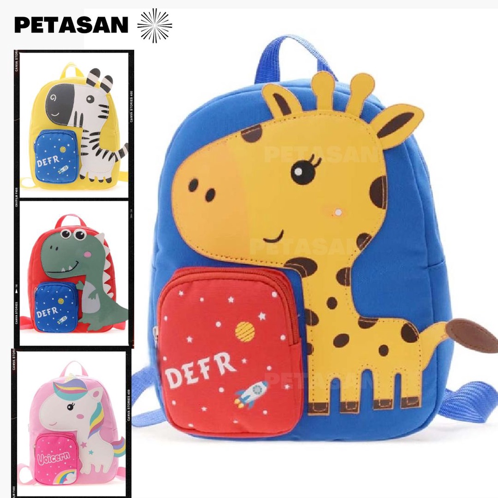 PTS - TAS RANSEL ANAK SEKOLAH - ANIMAL SERIES SIDE POCKET - PROMO TAS ANAK TERBARU 2023 | TAS ANAK TK