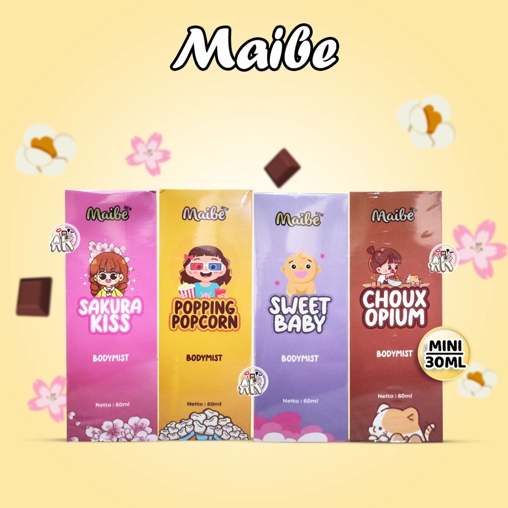 MAIBE BODY MIST SERIES 30ML MINI ( SAKURA KISS / SWEET BABY / POPPING POPCORN / CHOUX OPIUM )