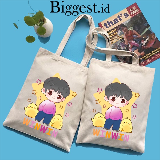 TOTE BAG KANVAS MURAH / TOTE BAG WANITA / TOTE BAG MOTIF WAYV