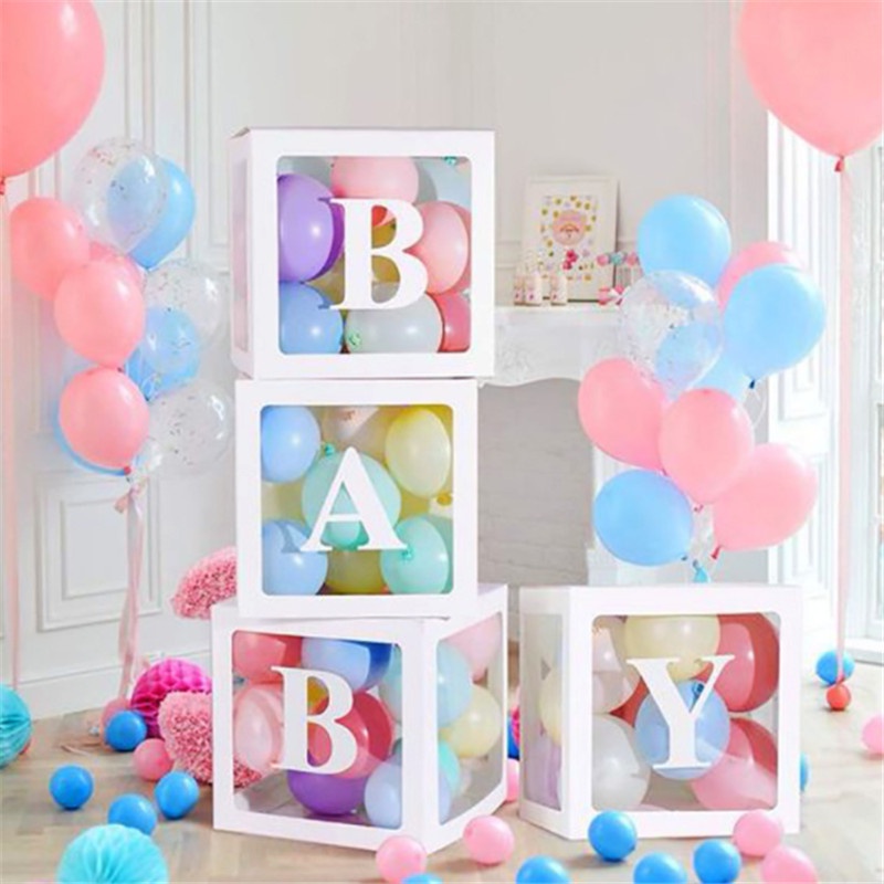 Dekorasi BOX TRANSPARAN Balon Hiasan Romantic Ulangtahun Baby Shower