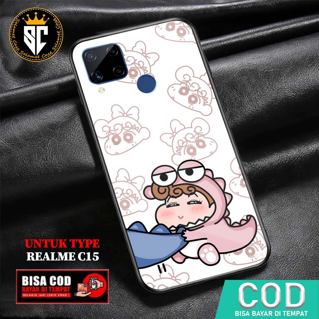 Case Realme C15 Casing Realme C15 Selamet Case [DINO] Case Glossy Case Aesthetic Custom Case Anime P