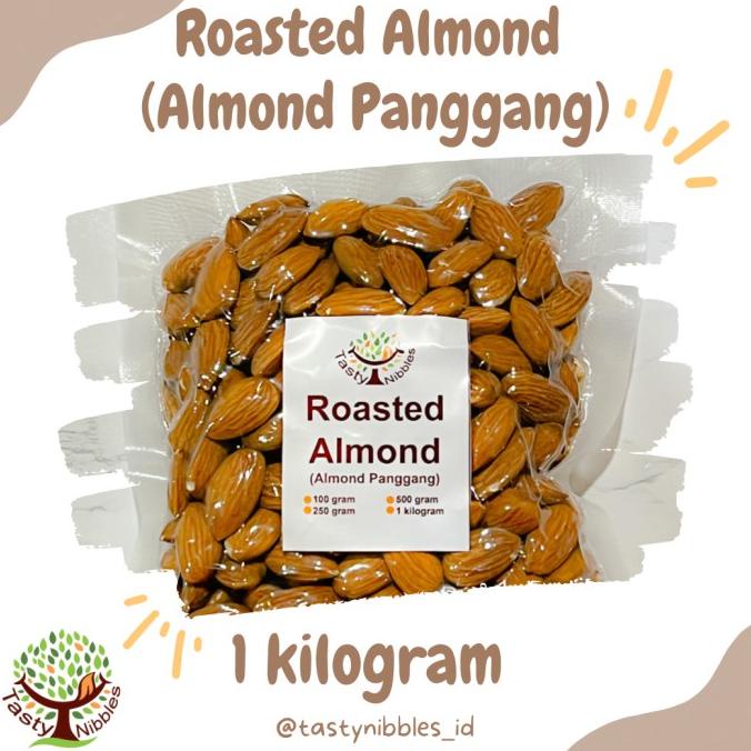 

Roasted Almond 1kg Kacang Almond California Tasty Nibbles