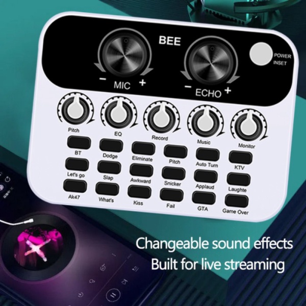 

Dijual V8 SoundCard Audio Bonkyo untuk HP PC Mac Live Broadcast Karaoke - Putih Murah