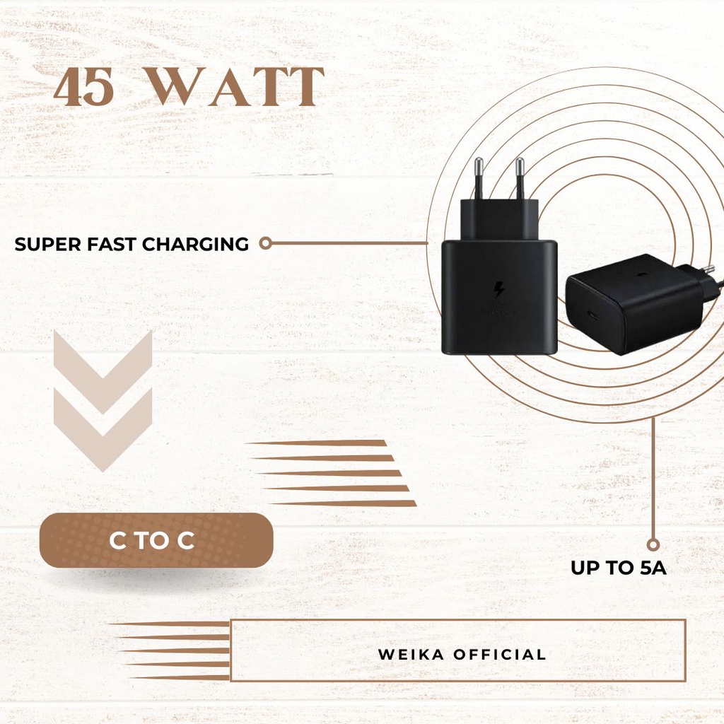 Adaptor SAMSUNG 45 Watt Original 100% Super Fast Charging Kepala Charger