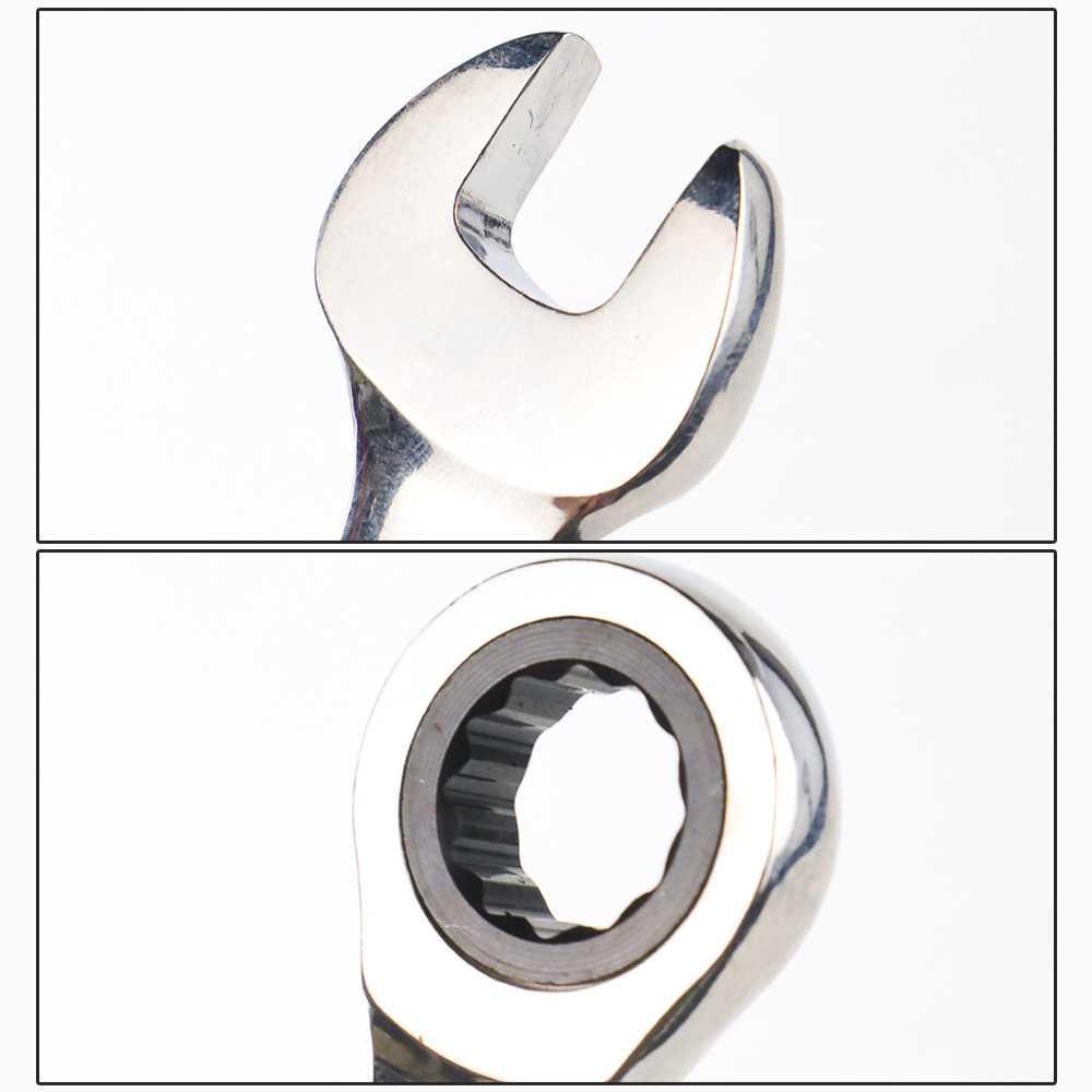 Kunci Pas Ring Ratchet Kombinasi Chrome Vanadium - CV72 - Silver