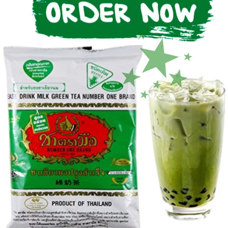 

☛ Bonus 50% Thai tea green tea mix cha tra mue Hijau thai tea Thailand 200 gram .,.,.,..,