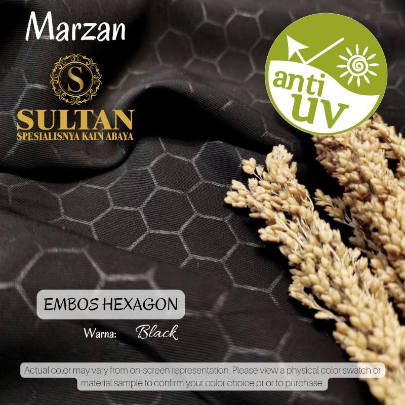 Kain Sultan 50 Cm Mazen Anti UV Embos Hexagon 1 Varian Warna (Rebranding Marzan Anti UV)