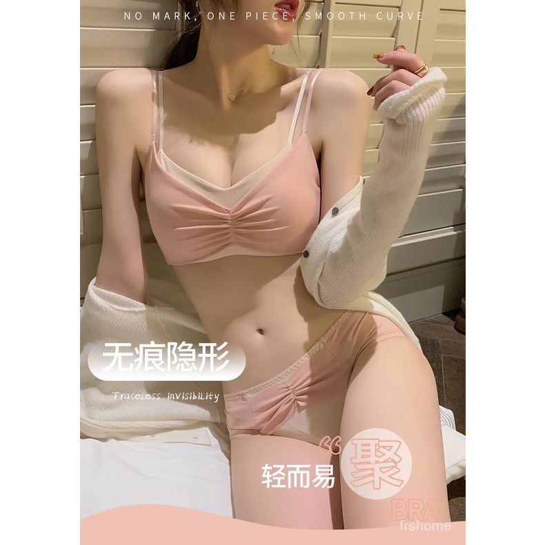 Jepang gadis manis Jepang pakaian dalam wanita rasa bernapas bra dada kecil mengumpulkan tidak ada c