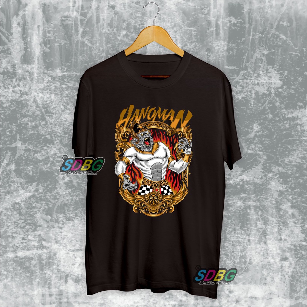 kaos baju distro pewayangan hanoman - kaos distro hanoman kerah putih