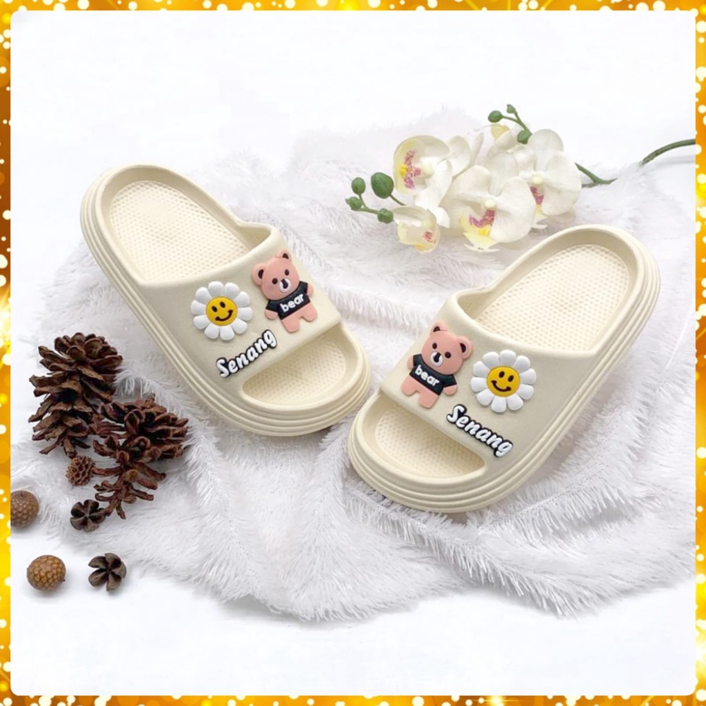 Sandal Selop Anak Perempuan Bahan Karet Anti Licin Kekinian Terbaru Size 24-35