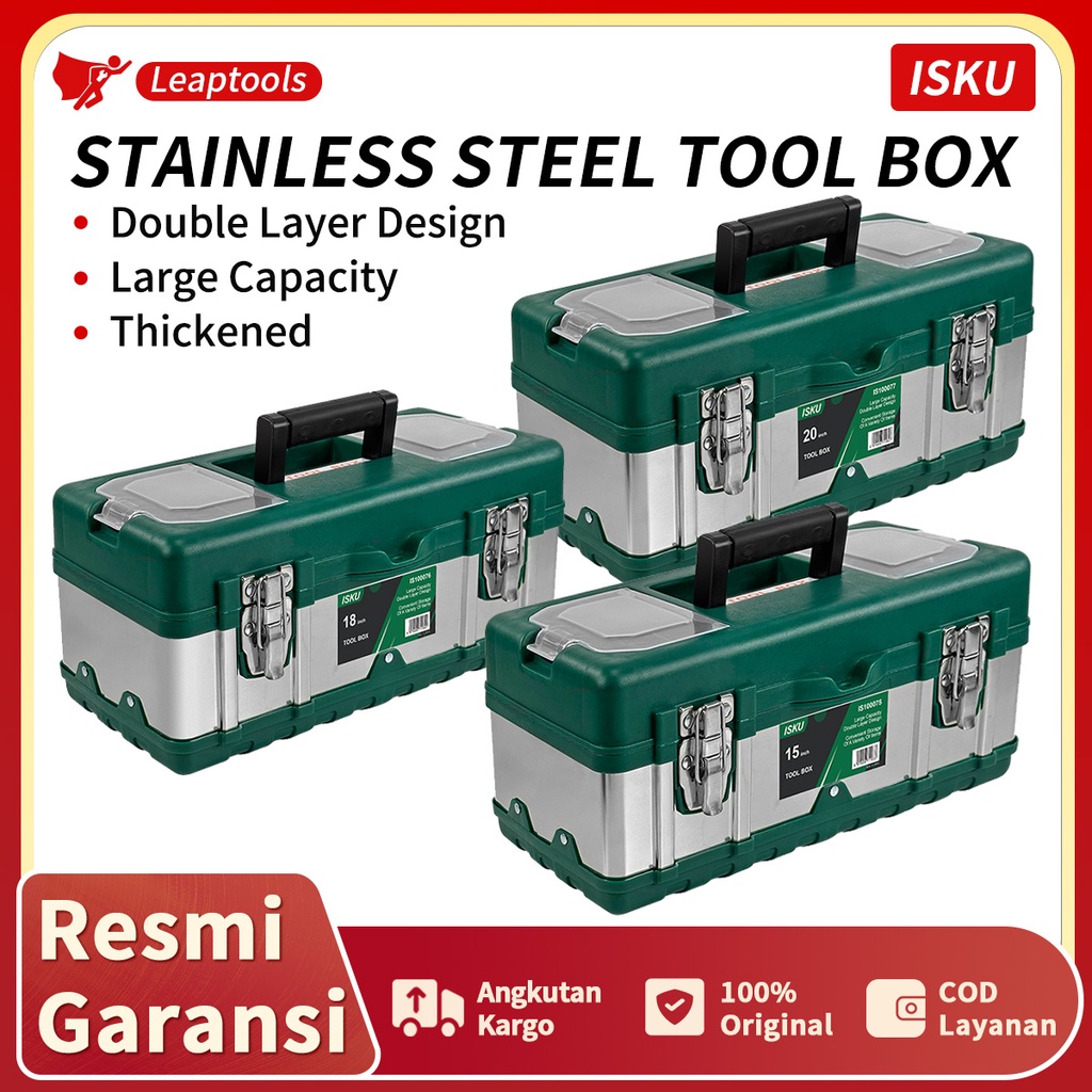 New ISKU Tool Box / Kotak Perkakas Besar/ Kotak Perkakas Stainless 14-20 inch/Tool box Besar/Tool