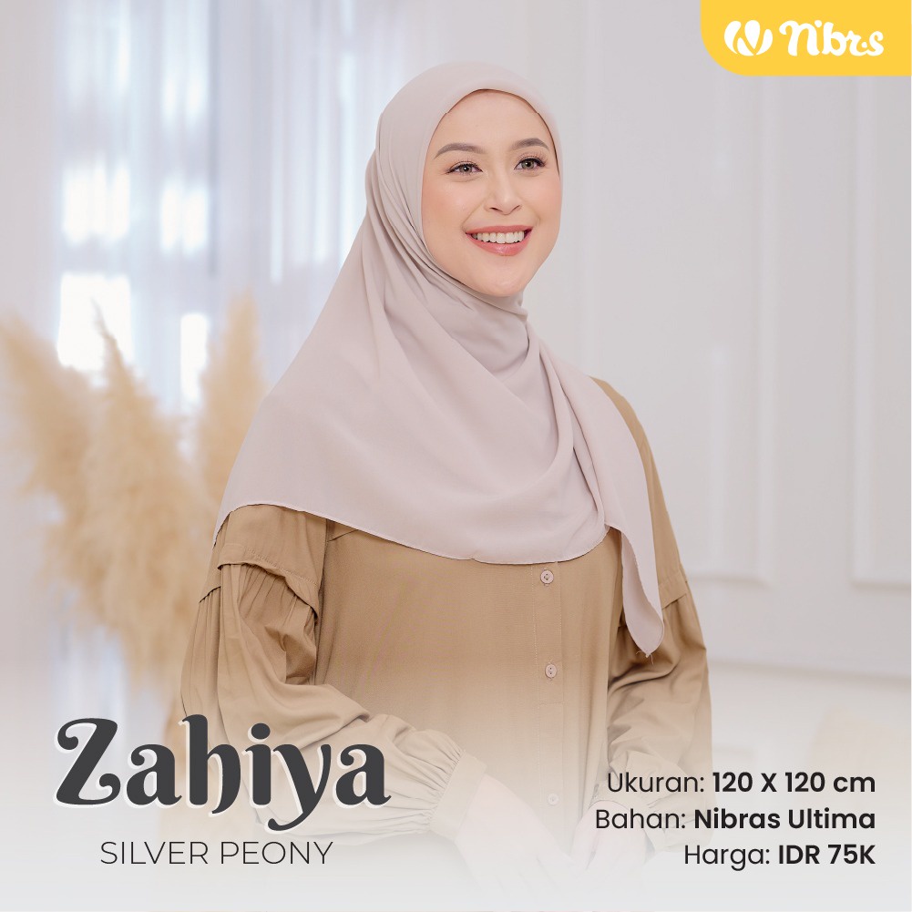 Nibras Hijab ZAHIYA Scarf Bahan Nibras Ultima Hijab Segiempat Polos Simpel Modern by NBRS Hijab bisa COD