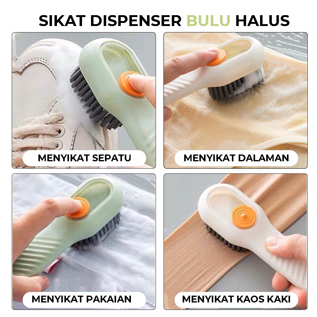 Sikat Dispenser Sabun Cair Multifungsi Untuk Menyikat Sepatu Kebutuhan Lainnya Dengan Tombol Pencet Brush